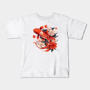 Koi Fish In A Pond Kids T-Shirt